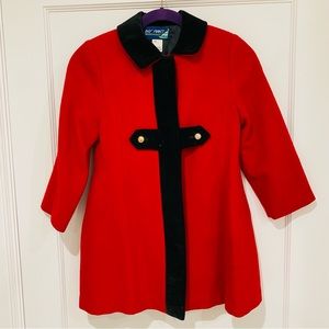 BAY POINT Girls Wool Blend Red Dressy Coat Size 6X